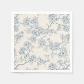 Kirschblütenzweige in Blau und Creme Serviette (Vorderseite)