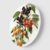 Kirschbotanischer Druck Große Wanduhr (Winkel)