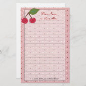 Kirschbriefpapier Briefpapier (Vorne/Hinten)