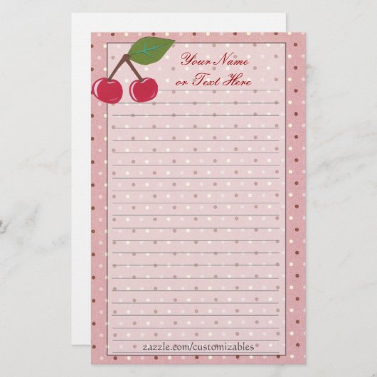 Kirschbriefpapier Briefpapier (Vorne/Hinten)