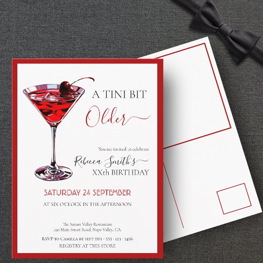 Kirschcocktail Ein bisschen älter, preisgünstiger Postkarte
