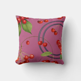 Kirschdruckmuster Rosa Kissen