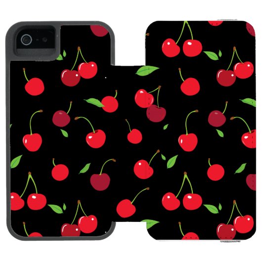 Kirsche 2 incipio iPhone Geldbeutel-Hülle (Folio Geöffnet)