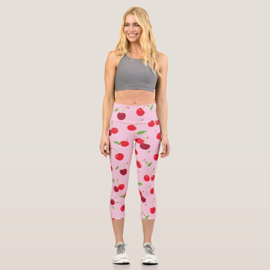 Kirsche 3 capri leggings (Vorderseite)