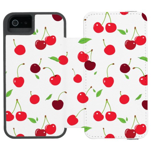 Kirsche 4 incipio iPhone Geldbeutel-Hülle (Folio Geöffnet)
