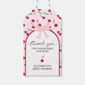 Kirsche auf dem Baby-Shower-Coquette-Rosa Süß Geschenkanhänger (Vorderseite)
