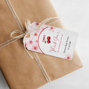 Kirsche auf dem Baby Shower Kirschblüten Danke Geschenkanhänger