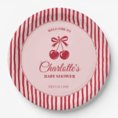 Kirsche auf dem Baby-Shower Pappteller (Vorderseite)