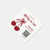 Kirsche auf dem Baby-Shower-QR-Code-Foto-Sharing Serviette (Ecke)