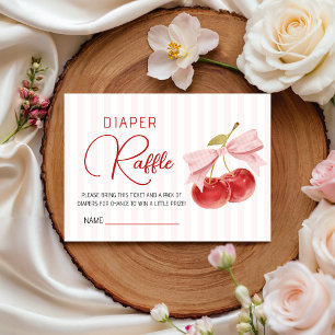 Kirsche auf dem Baby-Shower-Windel-Raffle Begleitkarte