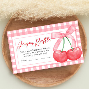 Kirsche auf dem Baby-Shower-Windeltisch-Raffle Begleitkarte