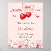 Kirsche auf dem Begrüßungsschild für das Brautpart Poster (Vorne)