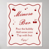 Kirsche auf dem Brautdusche-Mimosa-Bar Poster (Vorne)