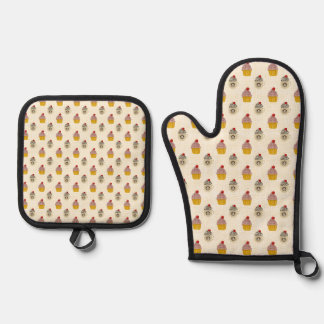 Kirsche auf dem Gipfel Ofenhandschuh & Topflappen-Set