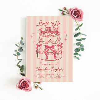 Kirsche auf dem Hochzeitstorten Chic Brautparty Einladung