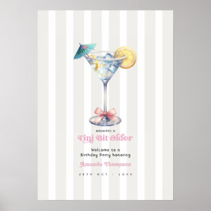 Kirsche auf dem Martini-Geburtstags-Party-Willkomm Poster