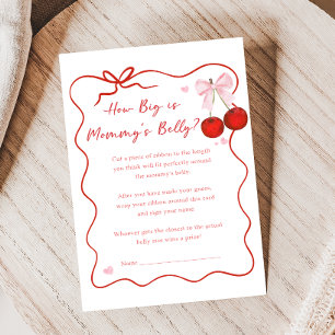 Kirsche auf rosa Schleife Baby Shower Wie groß ist