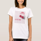 Kirsche auf rosa Schleife "Wird Mama" T-Shirt (Vorderseite)