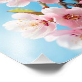 Kirsche blüht gegen den Frühlingshimmel Fotodruck (Ecke)