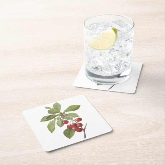 Kirsche (Cerasus domestica) von Redouté Rechteckiger Pappuntersetzer (Vor Ort)