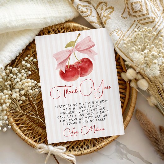 Kirsche Geburtstag Danke Karte