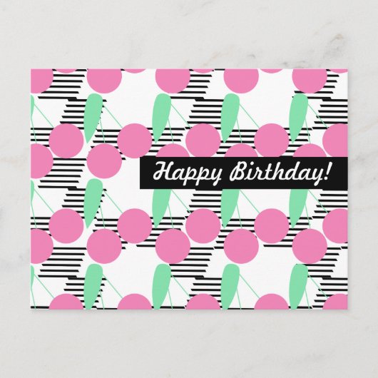 Kirsche Geburtstag jedes Mal Personalisiert Postkarte (Vorderseite)