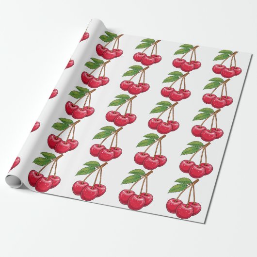 Kirsche Geschenkpapier (Ungerollt)