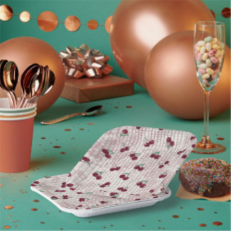 Kirsche Häkeln Pastellrosa Pappteller