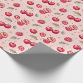 Kirsche Himbeere Wasserfarbe Frucht Geschenkpapier (Ecke)