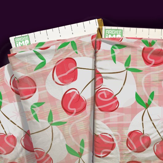 Kirsche Kirsche Gingham Stoff