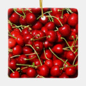Kirsche Kirschen Rot Keramikornament (Vorderseite)