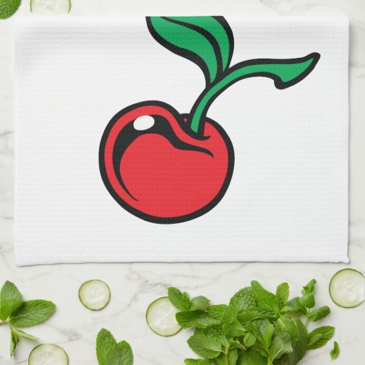 Kirsche Küchentuch (Gefaltet)