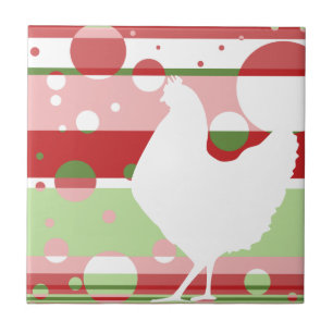 Kirsche-Limones Pop-Kunst-Huhn Fliese