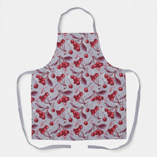 Kirsche mit blauem Hintergrund Schürze (Vorderseite)