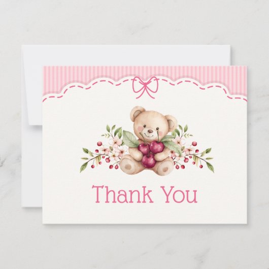 Kirsche Oben Bär Baby Shower Danke schön (Vorderseite)