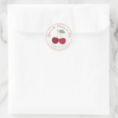 Kirsche Oben Botanischer Geburtstag Runder Aufkleber (Tasche)