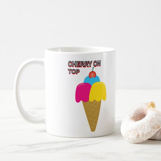Kirsche oben drauf 01 kaffeetasse (Mit Donut)