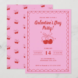Kirsche Oben Rosa Galentine's Day Einladung