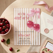 Kirsche Obenauf Rosa Baby Mädchen Dusche