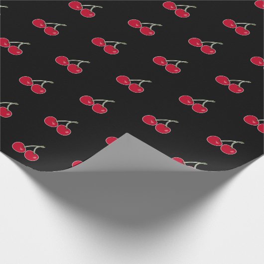 Kirsche, Rote Kirschen Geschenkpapier (Ecke)