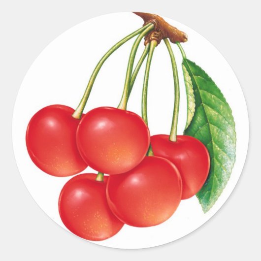 Kirsche Runder Aufkleber (Vorderseite)