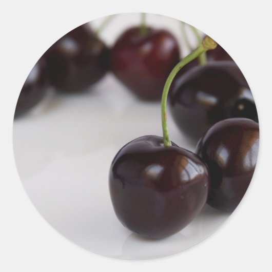 Kirsche Runder Aufkleber (Vorderseite)