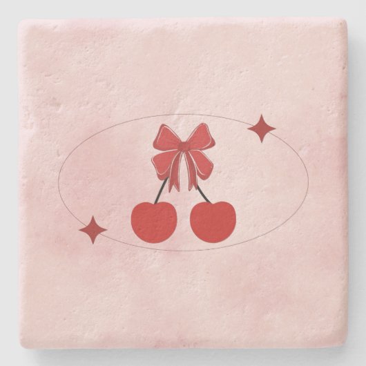 Kirsche Steinuntersetzer (Vorderseite)