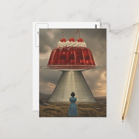 Kirsche Surreal Süße Leckerei Postkarte (Vorderseite/Rückseite Beispiel)