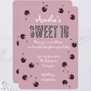 Kirsche Sweet 16 Personalisierte Party Einladung
