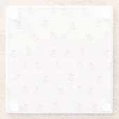 Kirsche Umriss Minimalismus Glasuntersetzer (Rückseite)