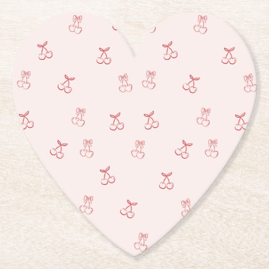 Kirsche Umriss Minimalismus Untersetzer (Vorderseite)