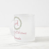 Kirsche und Blätter Weihnachten Mattglastasse (Vorderseite Links)