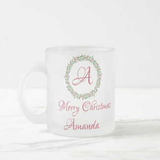 Kirsche und Blätter Weihnachten Mattglastasse