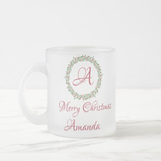 Kirsche und Blätter Weihnachten Mattglastasse (Links)
